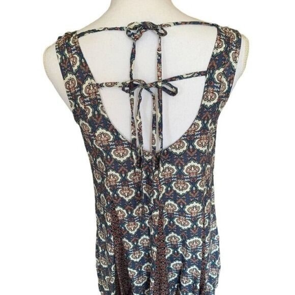 Anthropologie Nectar Clothing Dress Sz Small Multicolor Color Block Back Ties - Picture 4 of 12